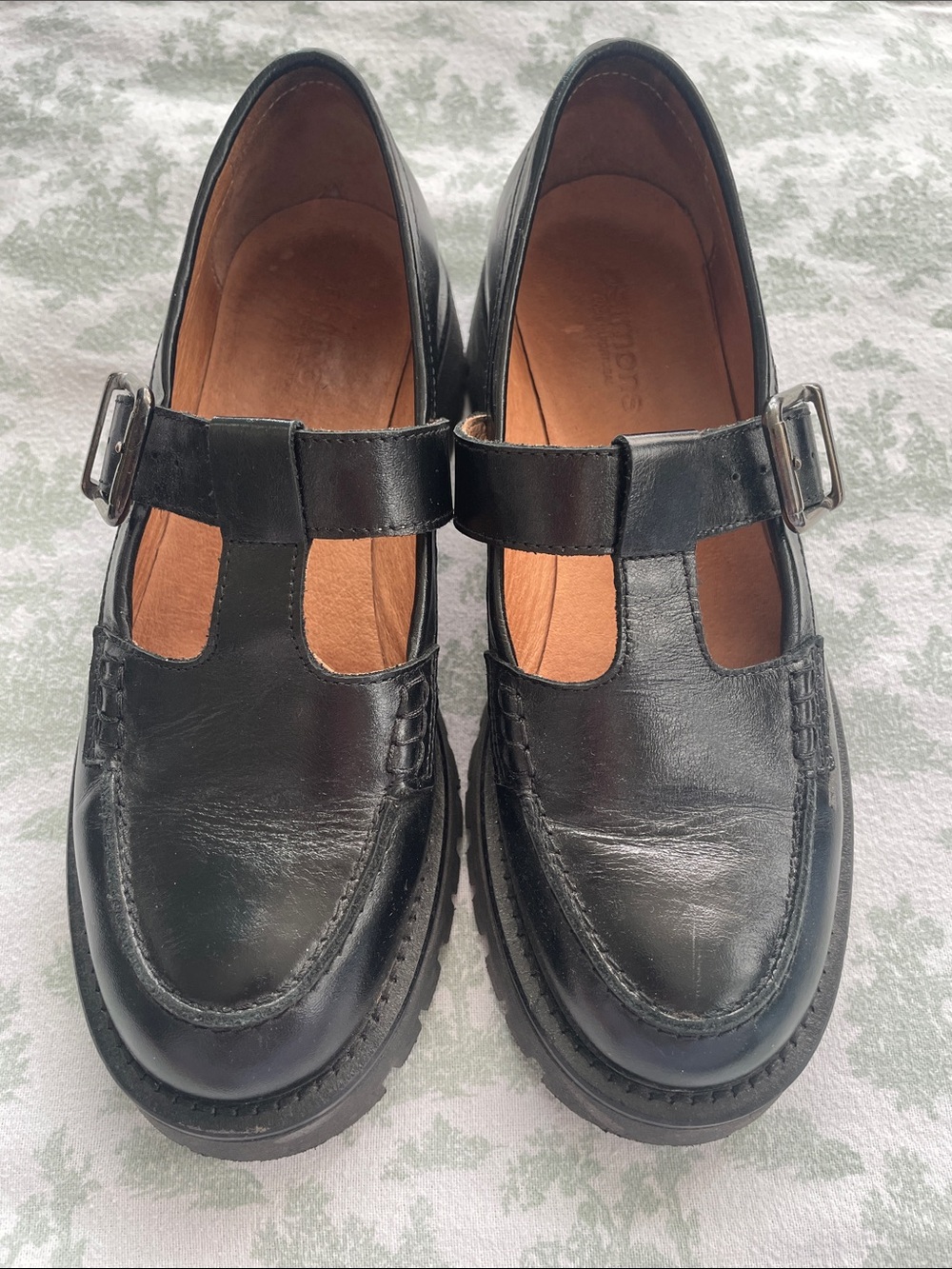Simons Notched Black platform Mary Janes Made in Portugal 🇵🇹 size 38